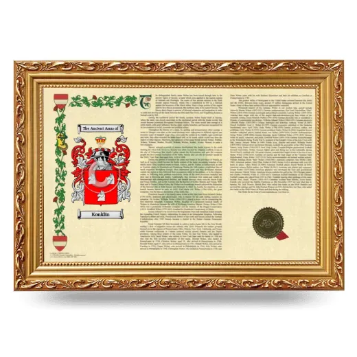 Konklin Armorial Landscape Framed - Gold