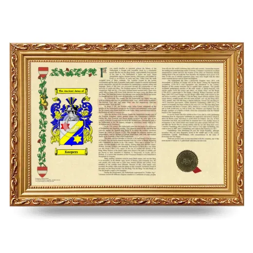 Koopers Armorial Landscape Framed - Gold