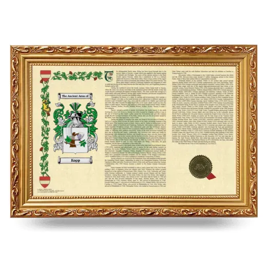Kopp Armorial Landscape Framed - Gold