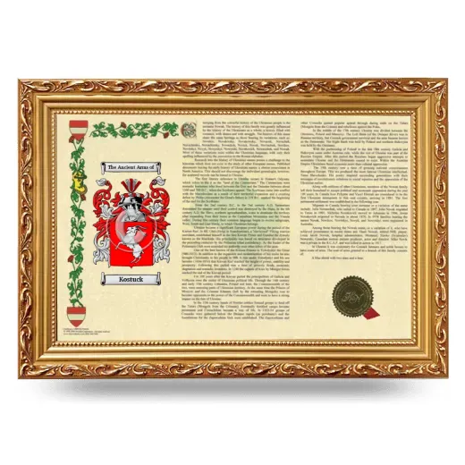 Kostuck Armorial Landscape Framed - Gold