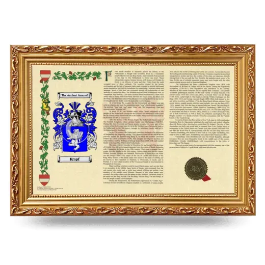 Krapf Armorial Landscape Framed - Gold