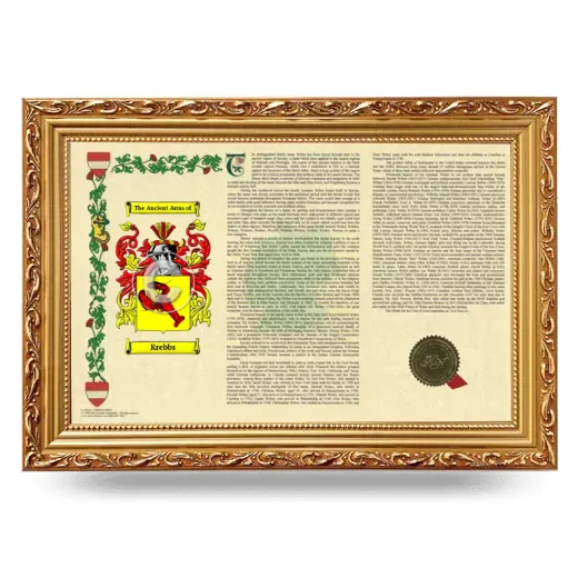 Krebbs Armorial Landscape Framed - Gold