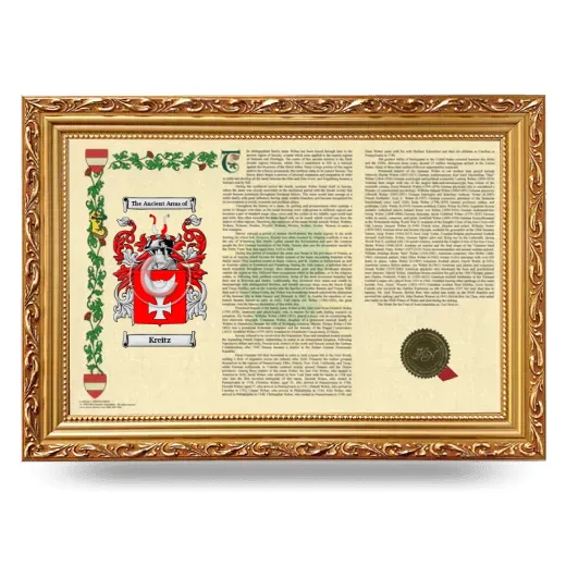 Kreitz Armorial Landscape Framed - Gold