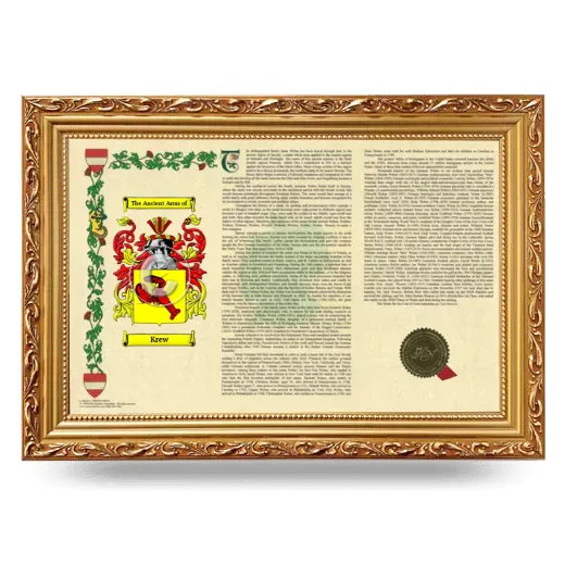 Krew Armorial Landscape Framed - Gold