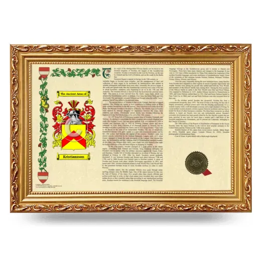 Kristiansson Armorial Landscape Framed - Gold
