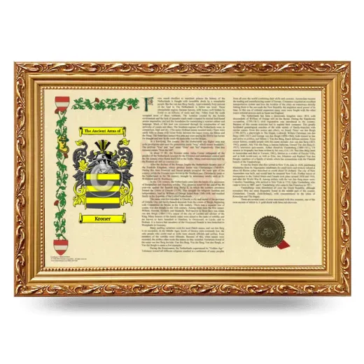 Kroner Armorial Landscape Framed - Gold
