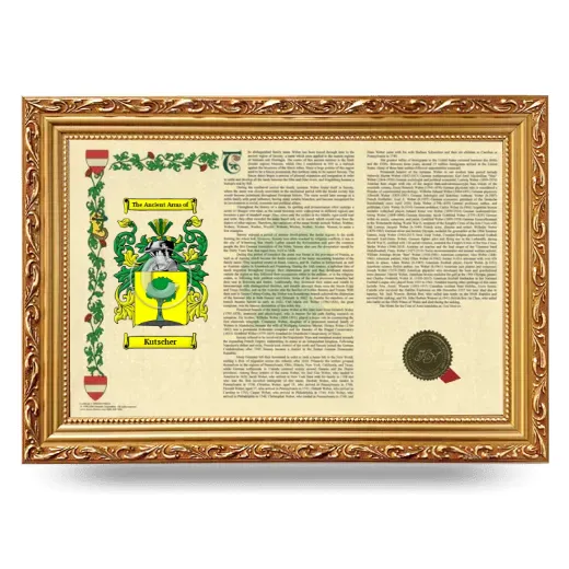 Kutscher Armorial Landscape Framed - Gold