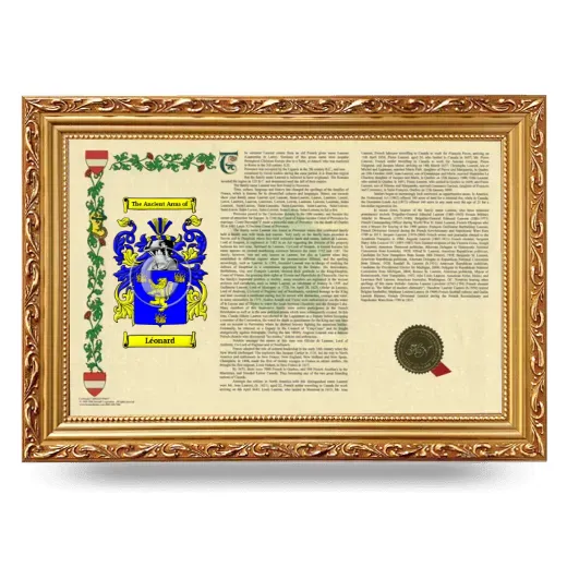 Léonard Armorial Landscape Framed - Gold