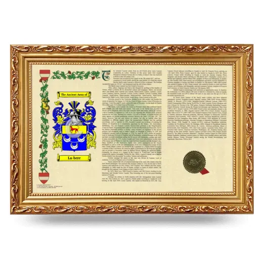 La-bere Armorial Landscape Framed - Gold