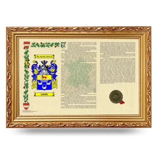 Labelle Armorial Landscape Framed - Gold