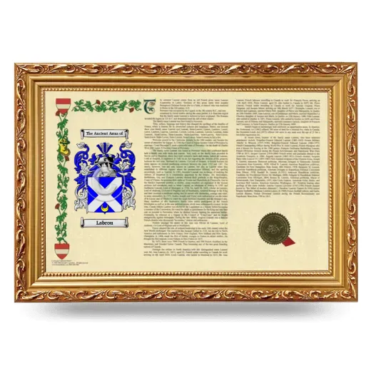 Labrou Armorial Landscape Framed - Gold