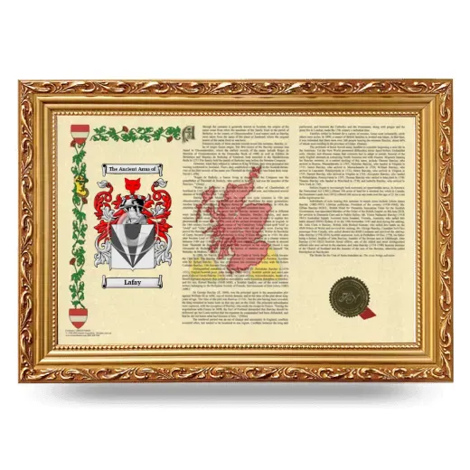 Lafay Armorial Landscape Framed - Gold
