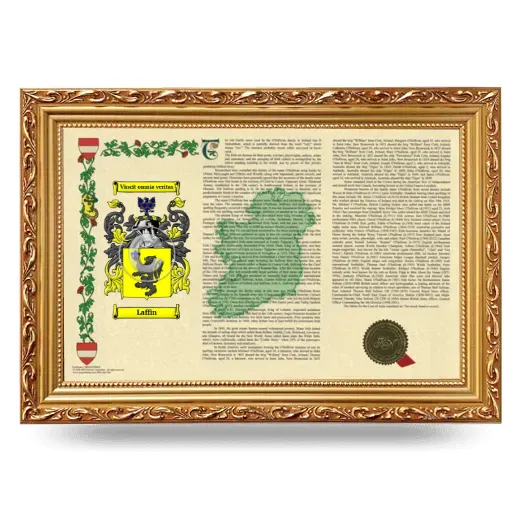 Laffin Armorial Landscape Framed - Gold