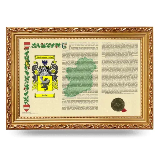 Lafin Armorial Landscape Framed - Gold