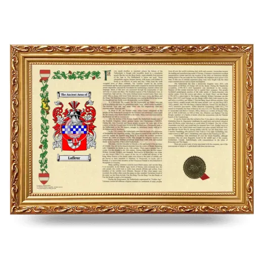 Lafleur Armorial Landscape Framed - Gold