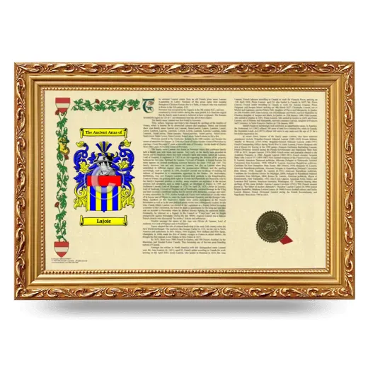 Lajoie Armorial Landscape Framed - Gold
