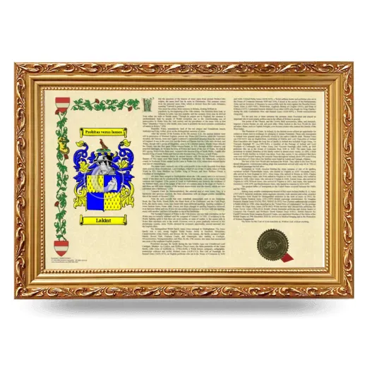 Lakint Armorial Landscape Framed - Gold