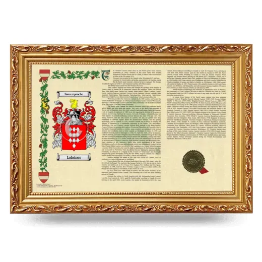 Lalaines Armorial Landscape Framed - Gold