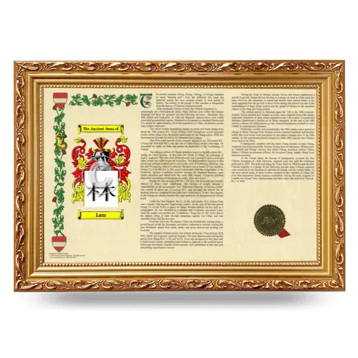 Lam Armorial Landscape Framed - Gold