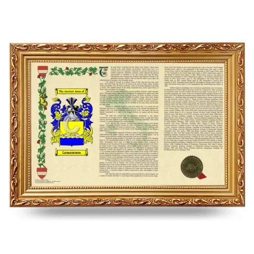 Lamancusa Armorial Landscape Framed - Gold