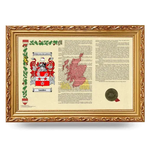 Lambes Armorial Landscape Framed - Gold