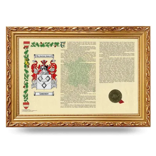 Lamoure Armorial Landscape Framed - Gold