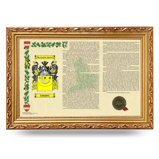 Lampray Armorial Landscape Framed - Gold