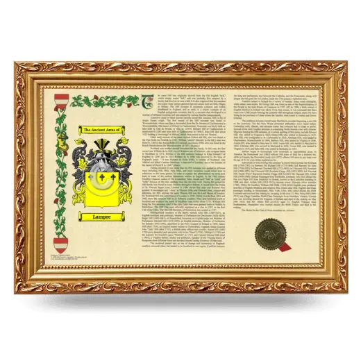 Lampre Armorial Landscape Framed - Gold