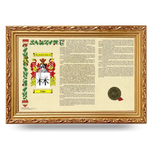 Lams Armorial Landscape Framed - Gold