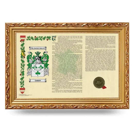 Lanare Armorial Landscape Framed - Gold
