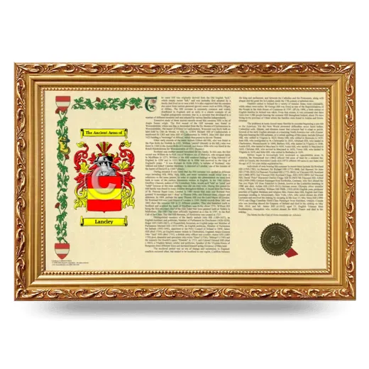 Lancley Armorial Landscape Framed - Gold