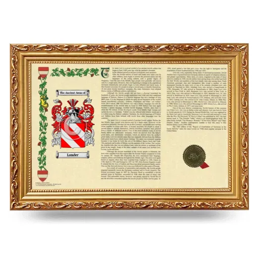 Lander Armorial Landscape Framed - Gold