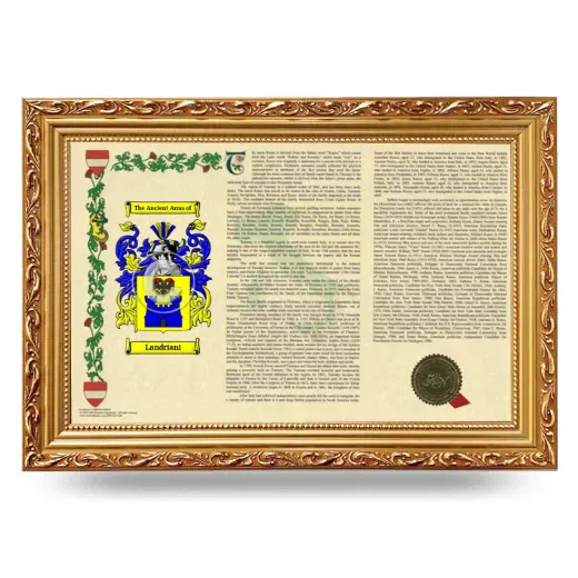 Landriani Armorial Landscape Framed - Gold
