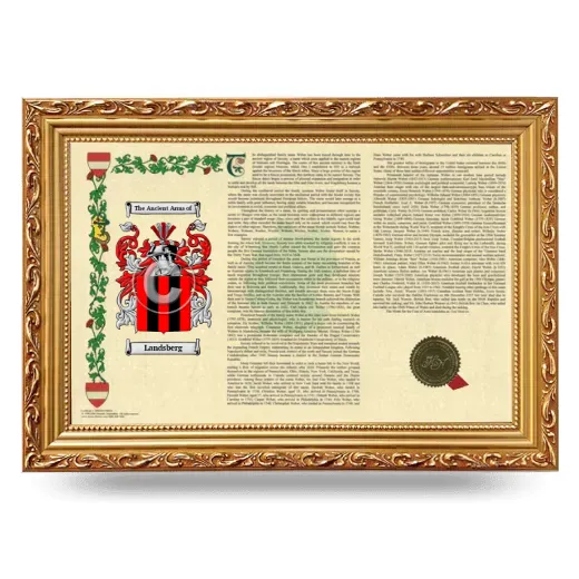 Landsberg Armorial Landscape Framed - Gold