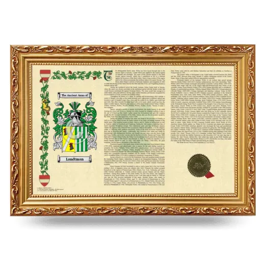 Landtman Armorial Landscape Framed - Gold