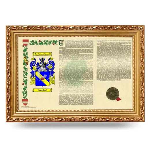 Langdorf Armorial Landscape Framed - Gold