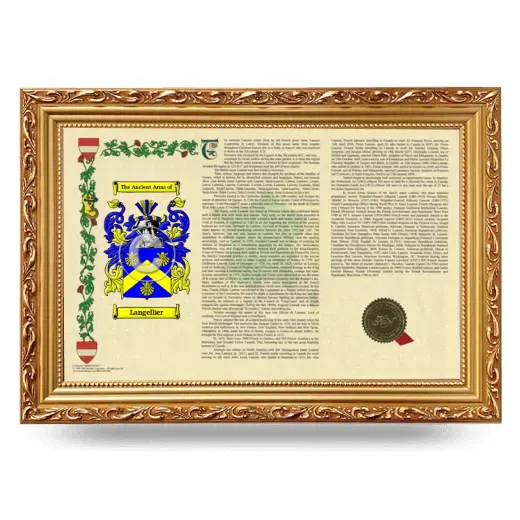 Langellier Armorial Landscape Framed - Gold