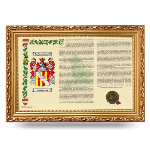 Langhorthy Armorial Landscape Framed - Gold
