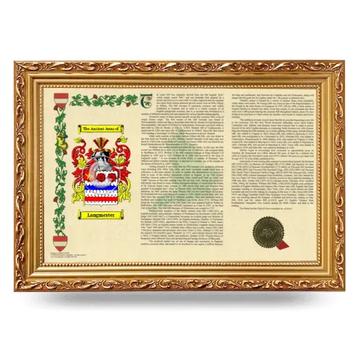 Langmester Armorial Landscape Framed - Gold