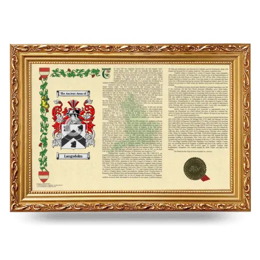 Langsdolm Armorial Landscape Framed - Gold
