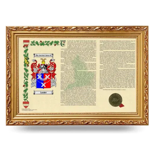 Lanier Armorial Landscape Framed - Gold