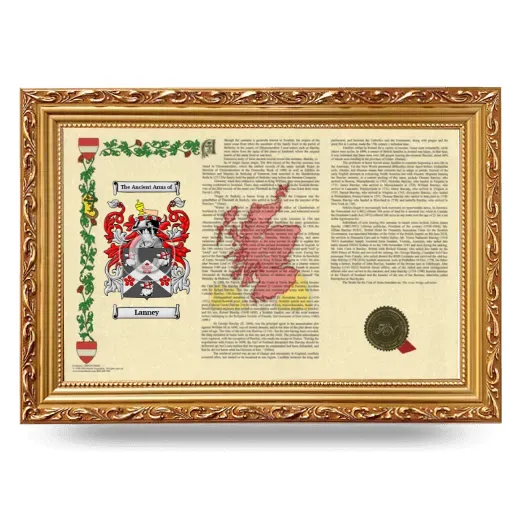 Lanney Armorial Landscape Framed - Gold