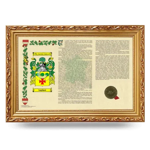 Laplant Armorial Landscape Framed - Gold