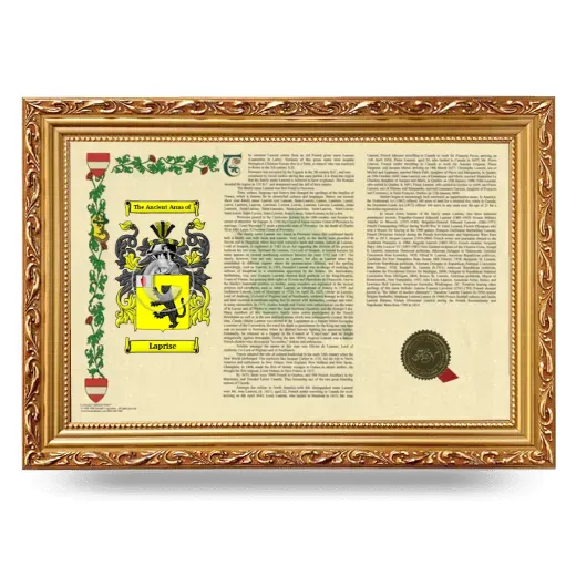 Laprise Armorial Landscape Framed - Gold
