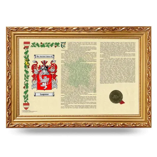 Laqueue Armorial Landscape Framed - Gold