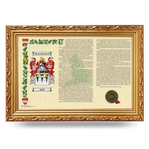 Lard Armorial Landscape Framed - Gold