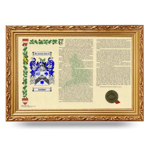 Larimer Armorial Landscape Framed - Gold