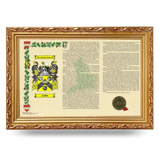 Larkie Armorial Landscape Framed - Gold