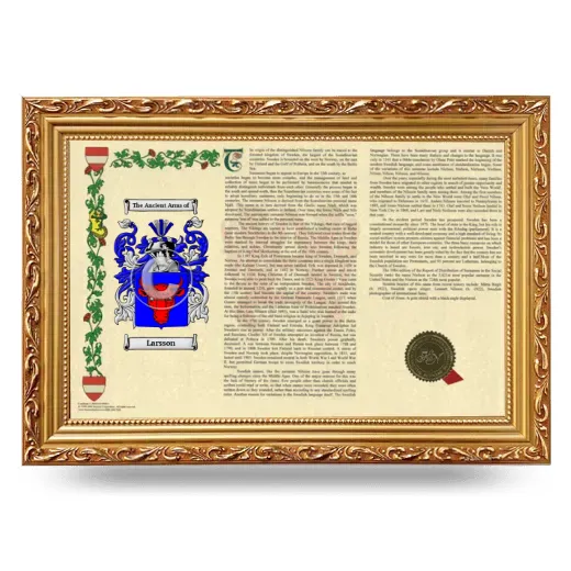 Larsson Armorial Landscape Framed - Gold