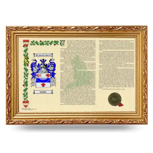 Lastur Armorial Landscape Framed - Gold